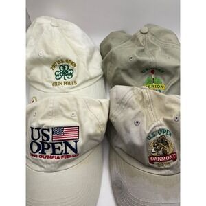 Lot of 4 US Open Golf Championship Baseball Caps Multiple Years NEEDS CLEANING